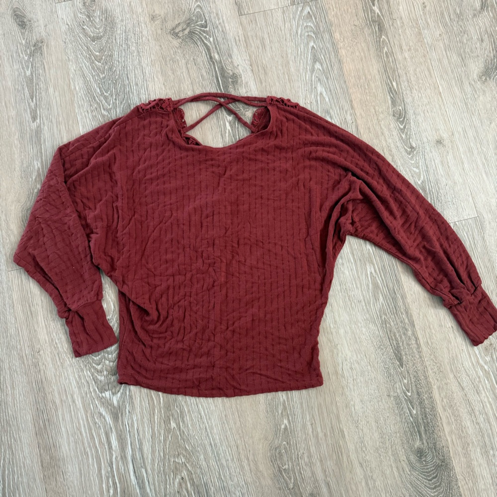 Day trip Burgundy Dolman Top